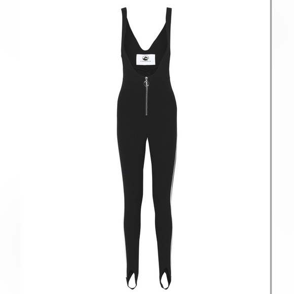 Cordova Vail Striped Stretch Stirrup Ski Suit Black Size S NWOT - Picture 2 of 7